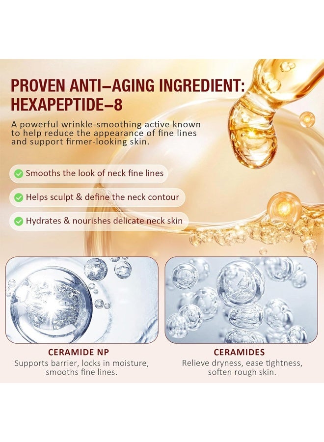 EELHOE AH8 Firming Lifting Neck Cream, Neck Firming Cream for Crepey Skin Body Care Comfort, Contains Hexapeptide, Moisturizing, Tightening Lotions Cosmetic Skin Repair for Women, Suitable for All Skin Types 120G - Image 3